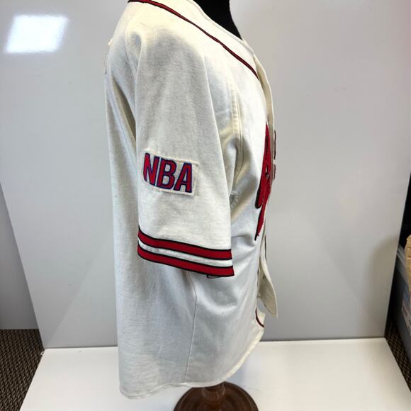 Vtg Chicago Bulls Baseball Style Jersey 90s NBA Basketball Sz XL - Picture 2 of 16